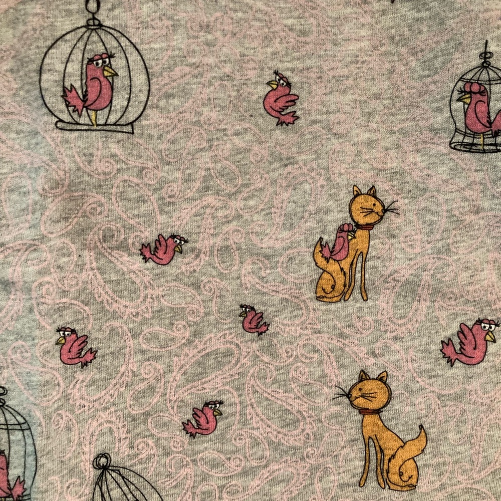 S/2 Gray Cat Print Nightgowns, SMALL, NEW - Picture 14 of 15